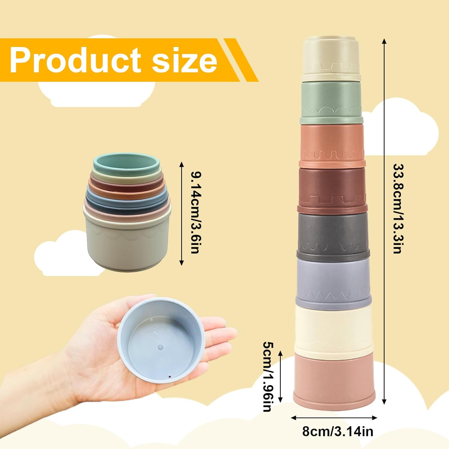 Stacking Cups Toy (8 Pcs) - Image 4