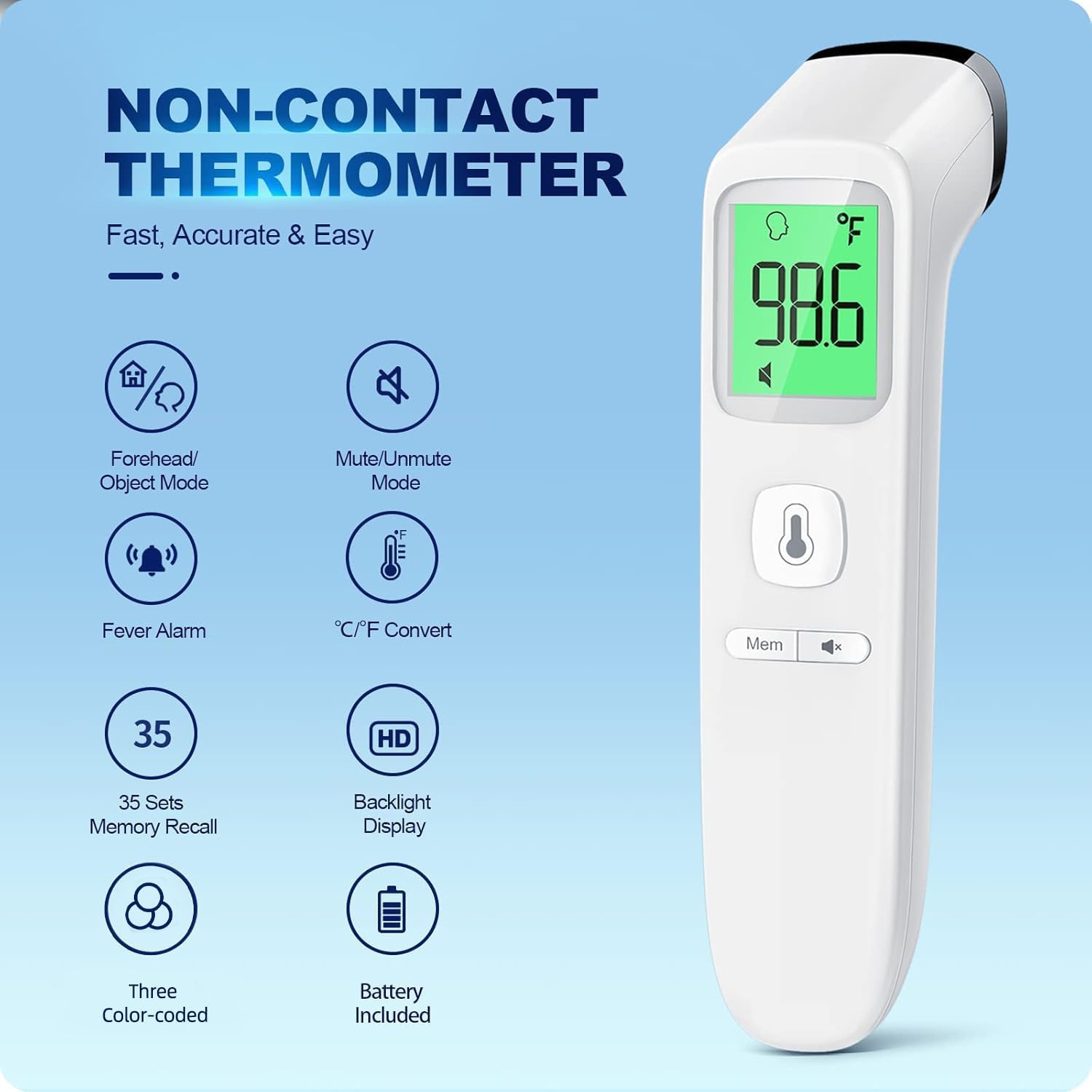 No-Touch Forehead Thermometer - Image 3