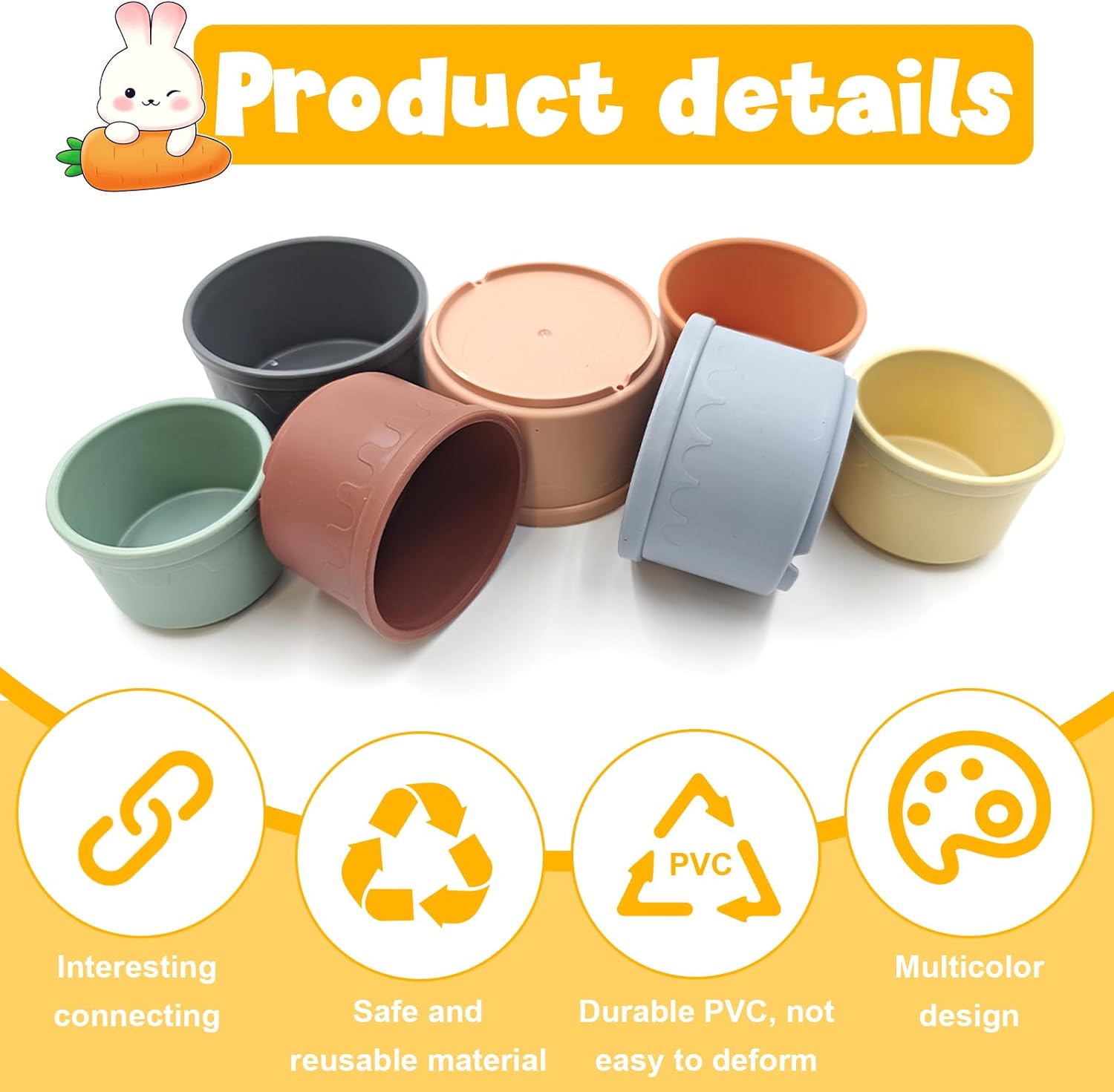Stacking Cups Toy (8 Pcs) - Image 2