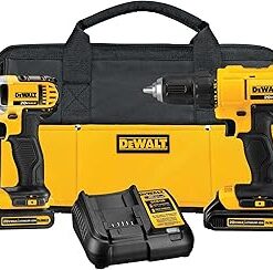DEWALT 20V MAX Cordless Drill and Impact Driver, Power Tool Combo Kit (DCK240C2)