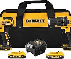 DEWALT 20V MAX Cordless Drill and Impact Driver, Power Drill Brushless 2-Tool Power Tool Combo Kit (DCK277D2)